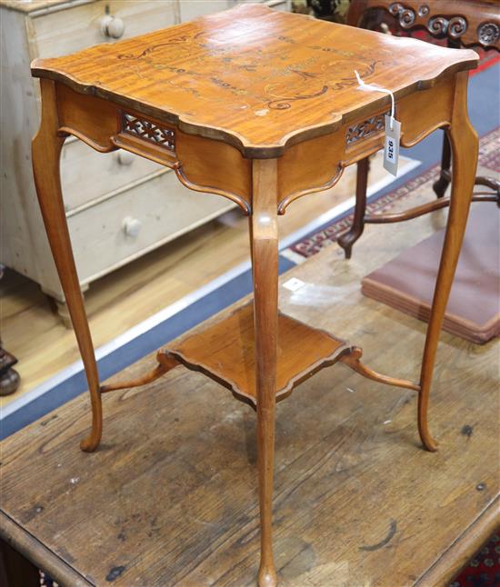 An Edwardian painted satinwood occasional table W.44cm
